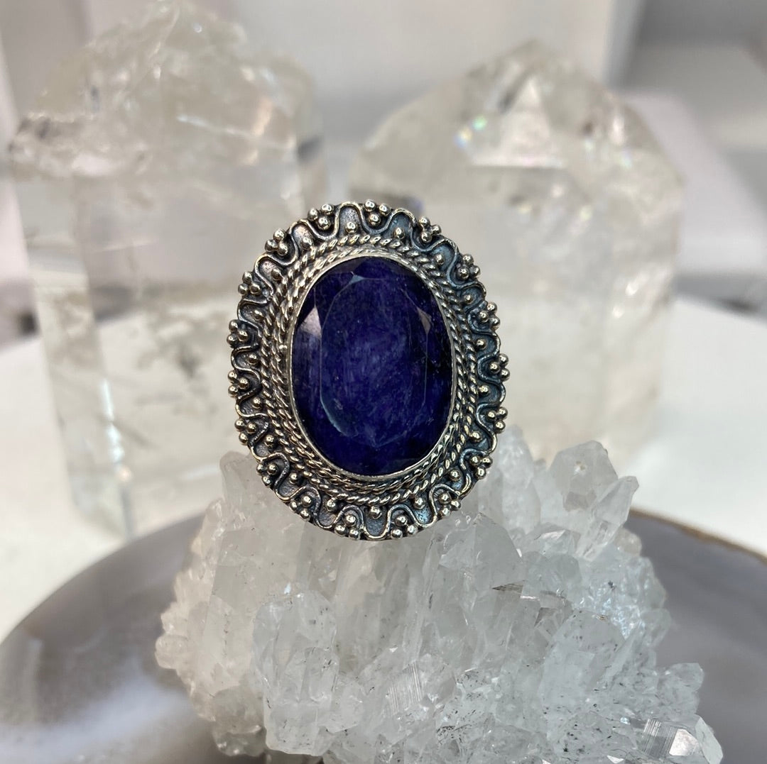 Sterling silver sapphire ring