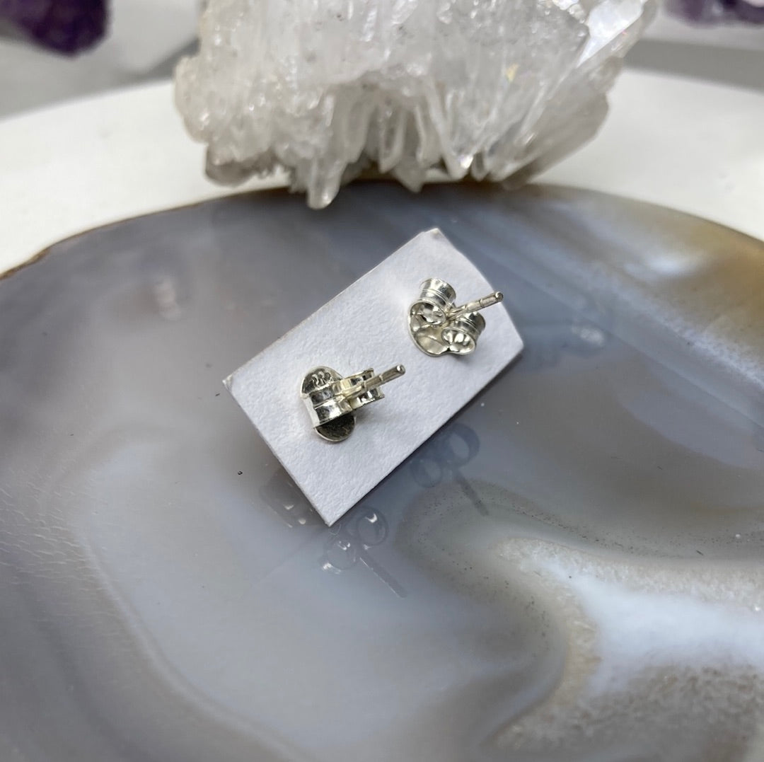 Sterling silver labradorite stud earrings