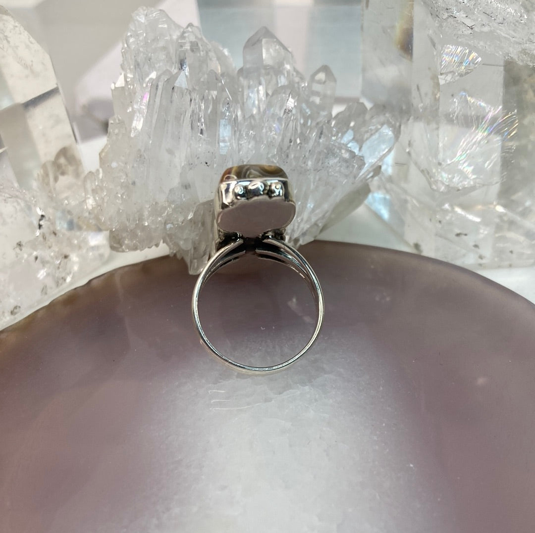 Sterling silver jasper ring