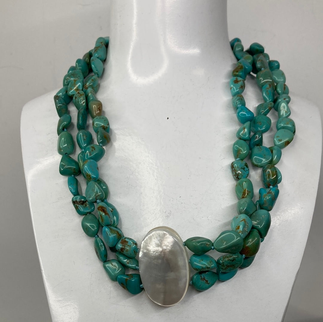 Turquoise 3 strand necklace